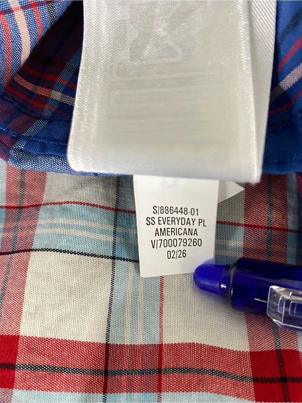 Old Navy Mens The Everyday Shirt Size XL Red White Blue Plaid Button Up Cotton - Picture 7 of 15